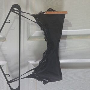 SKIMS Black Lace Trim Bandeau